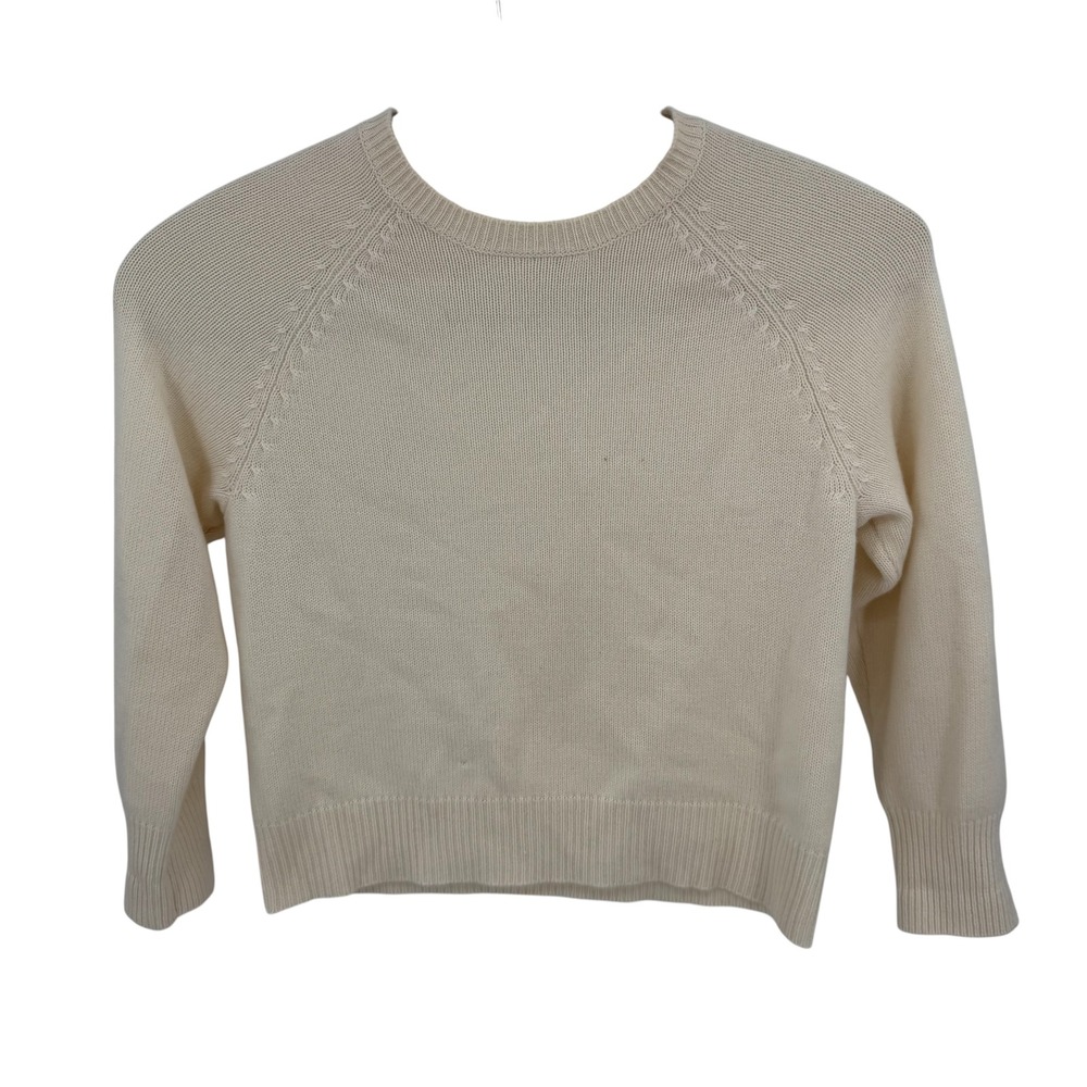 Gorsuch Cashmere Sweater Womens Large Cream Knit Raglan Luxury Quiet Luxury
